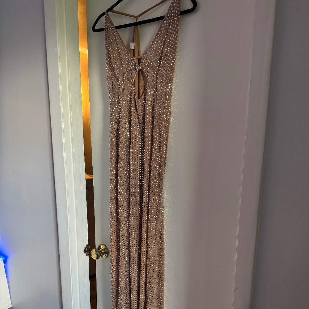 Oh Polly Gold Maxi Dress